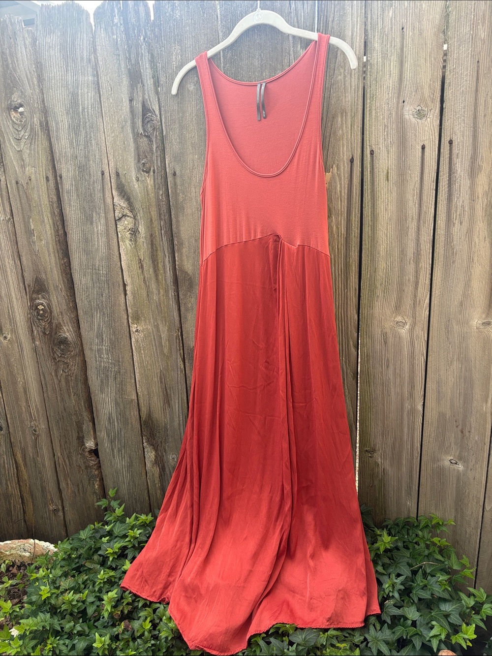 Anthropologie Rust Boho Silky Maxi Dress Women’s Size Medium - Picture 2 of 8